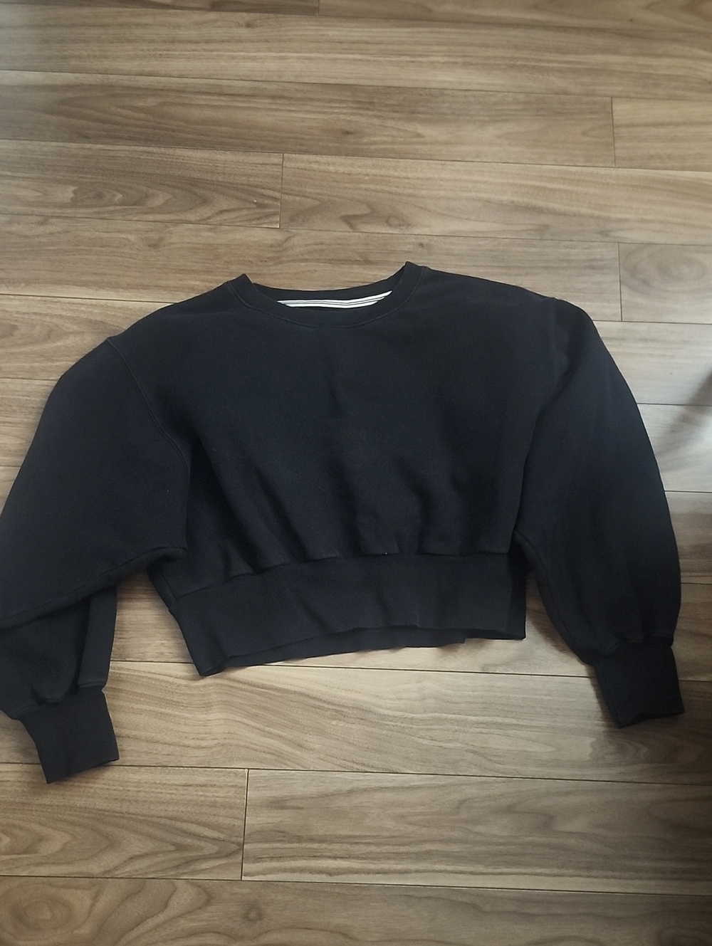 TNA Sweatshirt, Black Cropped Crewneck